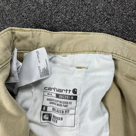 Carhartt BN2291 M Rugged Flex Relaxed Fit Canvas Work Pants Khaki 44x31 - Picture 3 of 14